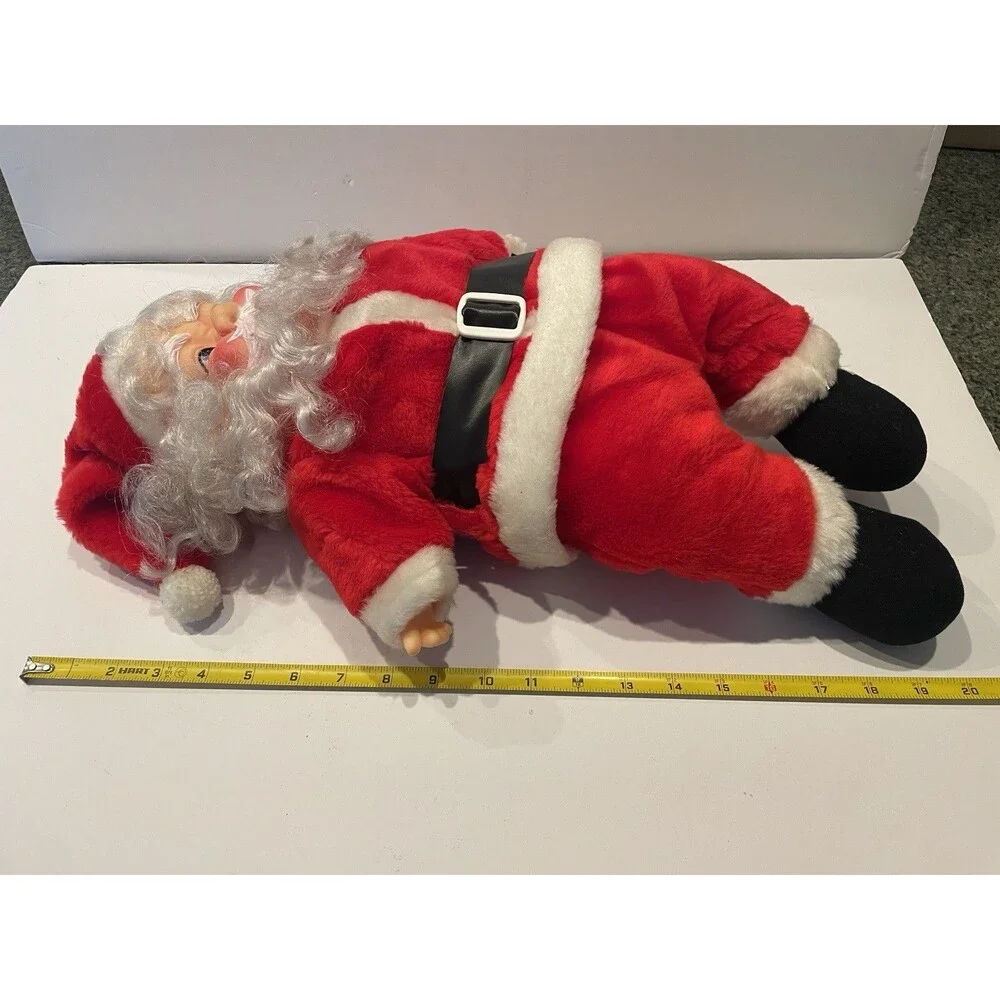 Vintage LARGE SANTA CLAUS plush doll stuffed rubber face vintage retro